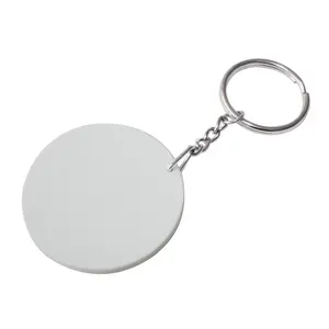 Wholesale promotion hot sale sublimation keyring round plastic key chain customized blank portable