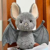 Boneka Kelelawar Abu-abu Lucu, Mainan Hewan Kelelawar Isi Dakron Lembut, Figur Boneka Dekorasi Halloween Hadiah Grosir
