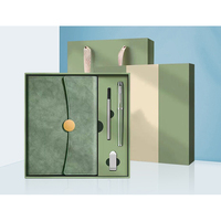 Coffret cadeau PQ 4 pièces avec sac cadeau, carnet pour fournitures scolaires, carnet en cuir lisse A5, vente en gros promotionnelle