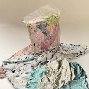 Chiffons de nettoyage en coton de couleur claire, sans boutons, imprimés, 24 kg, chiffons de t-shirt, 1 kg - Product Image 1