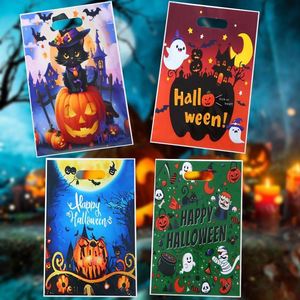 4 sacs de shopping en plastique OPP avec poignées, thème Halloween, pour bonbons, cadeaux, chocolats, boutique, vente au détail - Product Image 3