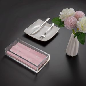 Acrylic Guest Towel Napkin Holder,Clear Bathroom Paper Hand Towels <b>Storage</b> <b>Tray</b> Modern Buffet Napkin Caddy - Product Image 2