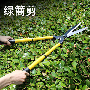 Green Smooth Hedge <b>Shears</b> 45-60 Cm High Carbon Steel Blade 1.5 In Cutting Capacity Yellow Handle Gardening <b>Tool</b> - Product Image 2