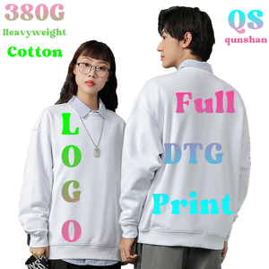 Moletons de Algodão Oversized de Alta Qualidade 380gsm, Personalizados com Bordado DTF Puff, Suéteres Casuais Macios para Homens - Product Image 3