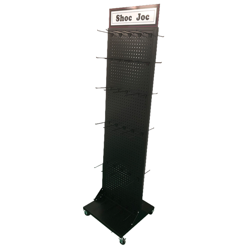 Double-sided Metal Advertising Display Stand with Wheel Custom Logo for Modern Floor Stand for Retail Shops — view 1