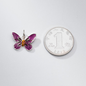 Moda 925 plata esterlina <span class=keywords><strong>esmalte</strong></span> Color dulce mariposa voladora encanto Animal colgante para niñas joyería personalizada collares - Product Image 3