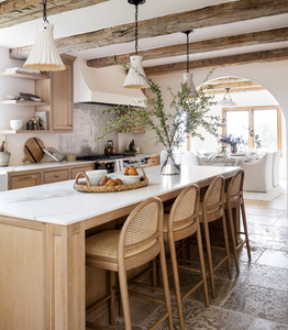 Vente en gros Chaise <span class=keywords><strong>de</strong></span> <span class=keywords><strong>bar</strong></span> <span class=keywords><strong>de</strong></span> salle à manger en bois massif et <span class=keywords><strong>rotin</strong></span> naturel Chaises <span class=keywords><strong>de</strong></span> restaurant Échantillon moderne au design nordique - Product Image 6