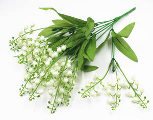 Flores artificiales de tacto real para decoración de bodas, flores artificiales a granel convallaria majalis muguet de mai lily of the valley - Product Image 6
