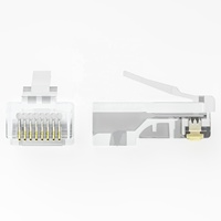 RJ45 konektor CAT5 UTP Modular Plug kabel Ethernet ujung kabel kristal OEM ODM konektor jaringan kustom