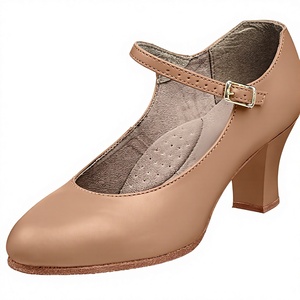 Chaussures de danse latine à talon haut en PU avec doublure en coton, semelle extérieure en cuir véritable, prix de gros, faible MOQ, OEM, ODM, DDP - Product Image 1