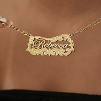 Collar con Colgante de Placa de Identificación de Doble Capa Personalizado con Certificación CE, Chapado en Oro de 18K, Resistente a la Corrosión