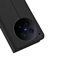 Étui portefeuille magnétique premium en cuir PU pour Vivo X500 Pro Max avec béquille et porte-cartes, bleu foncé, antichoc