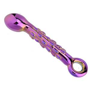Neuankömmling Bunter beleuchteter Glas <span class=keywords><strong>dildo</strong></span> mit rotierenden Partikeln <span class=keywords><strong>G</strong></span>-Punkt-Stimulation für Frauen Produkte für Erwachsene Butt Plug Sexspielzeug - Product Image 1