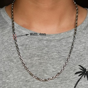Chaîne en acier inoxydable 2/3/4/5MM pour hommes et femmes, couleur argent, collier de haute qualité, accessoires de bijoux étanches - Product Image 5