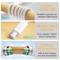 Cable de Carga Rápida Trenzado USB-C a USB-C de 2m y 240W, 5A, para iPhone 15/16/17, Macbook e Impresora, Venta al Por Mayor de Fábrica