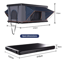 Tente de toit rigide en ABS pour 2-3 personnes, 4 saisons, imperméable, pour SUV, camping