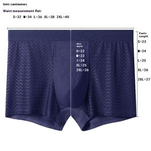 Men's Mesh Shorts Ice Silk <b>Seamless</b> Boxer Briefs Breathable Cool Knitted Fabric Mesh Shorts Classic Embroidered Spandex ODM - Product Image 4