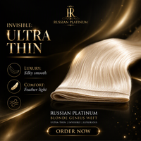 Extensions de cheveux humains vierges russes blond platine, double épaisseur, ultra-fines, pour toutes les couleurs, pour salon