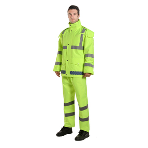 Venta caliente Rainsuit Tiras reflectantes Poliéster Pvc Senderismo Traje de lluvia Chubasqueros impermeables Chubasquero para lluvia - Product Image 5