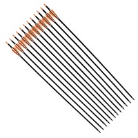 Flèches en carbone TIGER ARCHERY de 30 pouces pour la pratique et la chasse, plumes en plastique, pointes amovibles, arcs à poulies et arcs classiques (lot de 12) Modèle