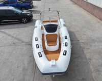 Bateau pneumatique à ribs 580, épaisseur PVC Hypalon 1,2 mm, coque rigide en fibre de verre, yacht sportif stable, capacité 6 personnes, pêche sportive
