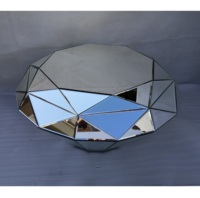 Table basse de luxe unique en forme de diamant avec miroir, table basse, table à thé pour le salon