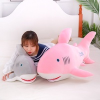 Peluche Requin Super Douce en Coton, Coussin Doux Dessin Animé Thème Océan, Cadeau d'Anniversaire, Peluche Courte Anti-Stress, Vente en Gros