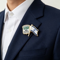 Pin con Diseño de la Bandera Nacional de Israel, Personalizado OEM Profesional, para Regalo Empresarial, Adhesivo Epoxi, Esmalte, Chapado en Oro