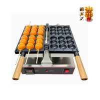 Acier inoxydable 3 boules brochette gaufrier Machine commerciale électrique 6 bâtonnets fromage gaufrier Machine numérique brochette Machine 220V
