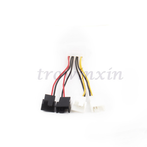 IDE Molex ventola di raffreddamento da 4 pin a custodia cavo convertitore adattatore di alimentazione multi-ventola TX3 a 3 pin con riduzione della velocità, 2x 5V/2x12V - Product Image 4