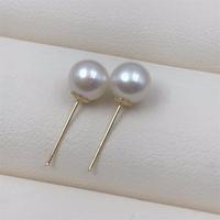 Pendientes de Oro de 18k con Perlas de Agua Dulce Akoya de 5mm, Color Blanco Brillante, Pendientes de Boda, Venta al por Mayor