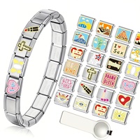 Pulsera de eslabones en forma de bola, chapada en platino, modular, impermeable, creativa, vintage, italiana, DIY, única, hecha a mano, para mujer