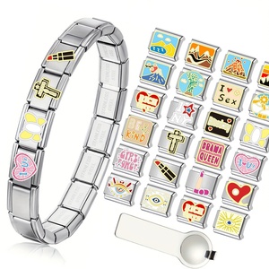 Stocked Waterproof Modular <b>Bracelet</b> With Magical Scheme Creative Vintage Italian Diy Pieced <b>Bracelet</b> Unique Hand Chain Accessory - Product Image 1