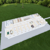 Maison conteneur extensible de 40 pieds sur 20 pieds, villa modulaire préfabriquée de luxe à 3 chambres avec cuisine et salle de bain pour bureau ou hôtel