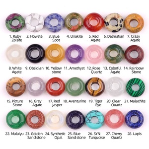 Perles rondes à grand trou en gros 5x10mm, agate de cristal naturel, matériaux pour accessoires de colliers et bracelets DIY - Product Image 2