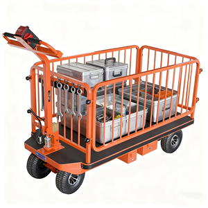 รถเข็นสแตนเลสพับได้4ล้อระบบไฟฟ้าแบบมือถือ113น้ำหนัก500กก. สำหรับการขนส่งทางไปรษณีย์ในคลังสินค้า - Product Image 3