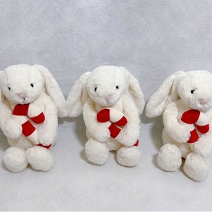 Peluche Lapin Timide Blanc Doux Jellcatt UK <span class=keywords><strong>avec</strong></span> <span class=keywords><strong>Canne</strong></span> à Sucré de Noël, Cadeau de Noël et de Thanksgiving, Lapin en Peluche - Product Image 2