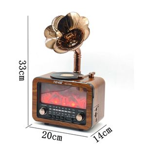 Radio Altavoz Inalámbrico BT con Forma de Gramófono Antiguo, FM/<span class=keywords><strong>AM</strong></span>/SW, Reproductor MP3 USB/TF, Batería Recargable 18650, Lámpara de Llama - Product Image 2