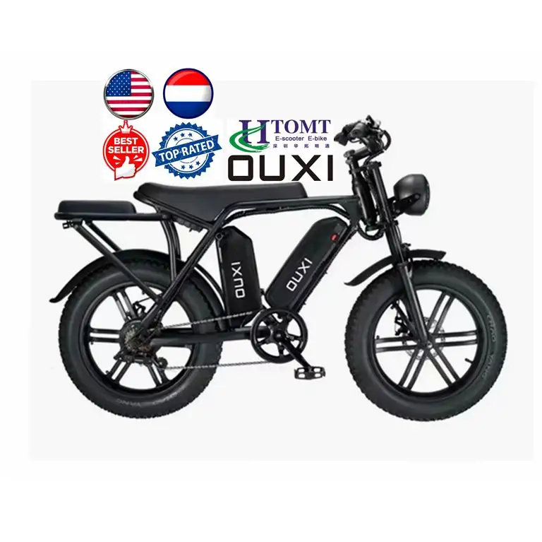 OUXI V8 versão bateria dupla ebike com assento traseiro fatbike 250w