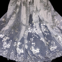 Haute qualité fleur dentelle paillettes broderie tissu français Tulle dentelle tissu pour robe de soirée de mariage