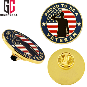 เข็มกลัดแสดงความเคารพสำหรับทหารผ่านศึกธงอเมริกันอายุ15ปี - Product Image 4