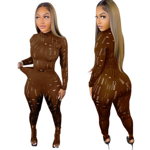 Set Dua Potong Seksi Wanita Baru 2022 Musim Semi Lengan Panjang Set Pakaian Wanita <span class=keywords><strong>2</strong></span> Potong - Product Image 6