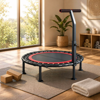 Grand trampoline de fitness miniature d'intérieur pour femmes, structure en acier inoxydable et nylon, équipement d'exercice de saut durable et sûr pour la maison
