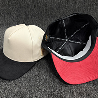 Casquettes de baseball en toile à 5 panneaux doublées de satin personnalisées, visière incurvée en daim, logo brodé, casquette de sport unisexe, quatre saisons