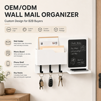 Organisateur mural pour courrier avec tableau noir et étagère pour téléphone, support de rangement pour lettres et documents pour l'entrée, décoration murale pour la maison