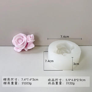 Moule à fleurs de différentes formes, savon artisanal floral à l'arôme de rose, moule en silicone <span class=keywords><strong>pour</strong></span> résine époxy, plâtre et bougies - Product Image 5