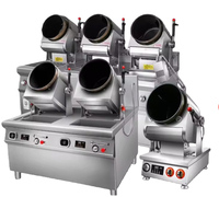 Mesin Masak Otomatis Stainless Steel SEMIKRON Robot Nasi Goreng Wok Gas Drum 3000-5000W Kontrol Timer Dapur Komersial