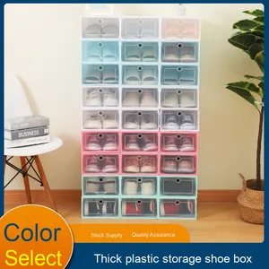Zapatero de plástico transparente ecológico a prueba de polvo tipo cajón para el hogar caja de almacenamiento de zapatos plegable gabinete de zapatos - Product Image 2