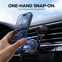 Support magnétique de téléphone pour voiture à portée étendue pour grille d'aération, support à bras réglable compatible MagSafe pour une navigation en conduite sécurisée