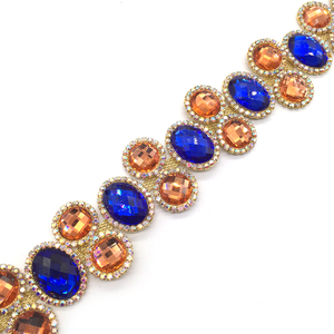 <span class=keywords><strong>Cordon</strong></span> <span class=keywords><strong>diamant</strong></span> en cristal coupe strass de luxe couture garnitures de chaîne en métal pour la décoration de vêtement - Product Image 5